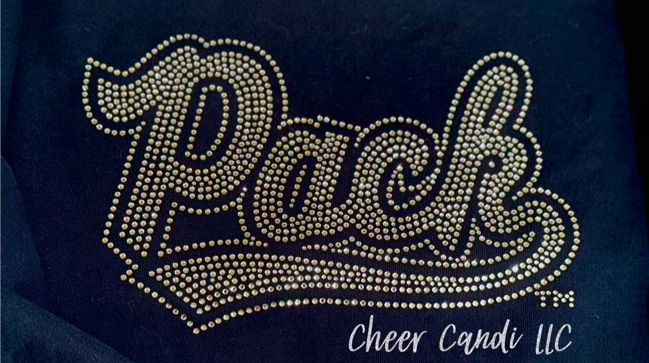 CROP Hoodie Rhinestone Logo front