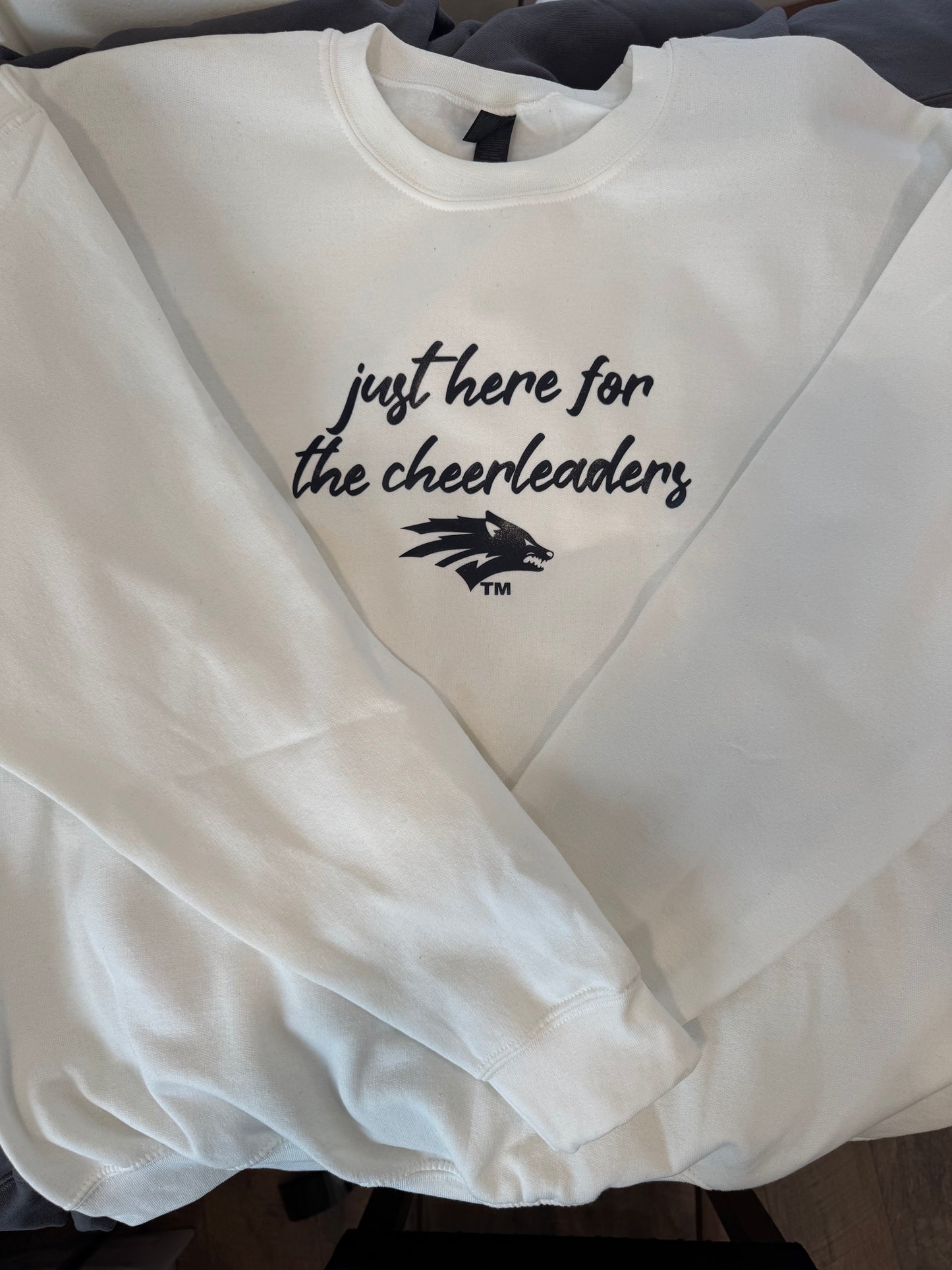 Crewneck Heavyweight Sweatshirt just here for the cheerleaders