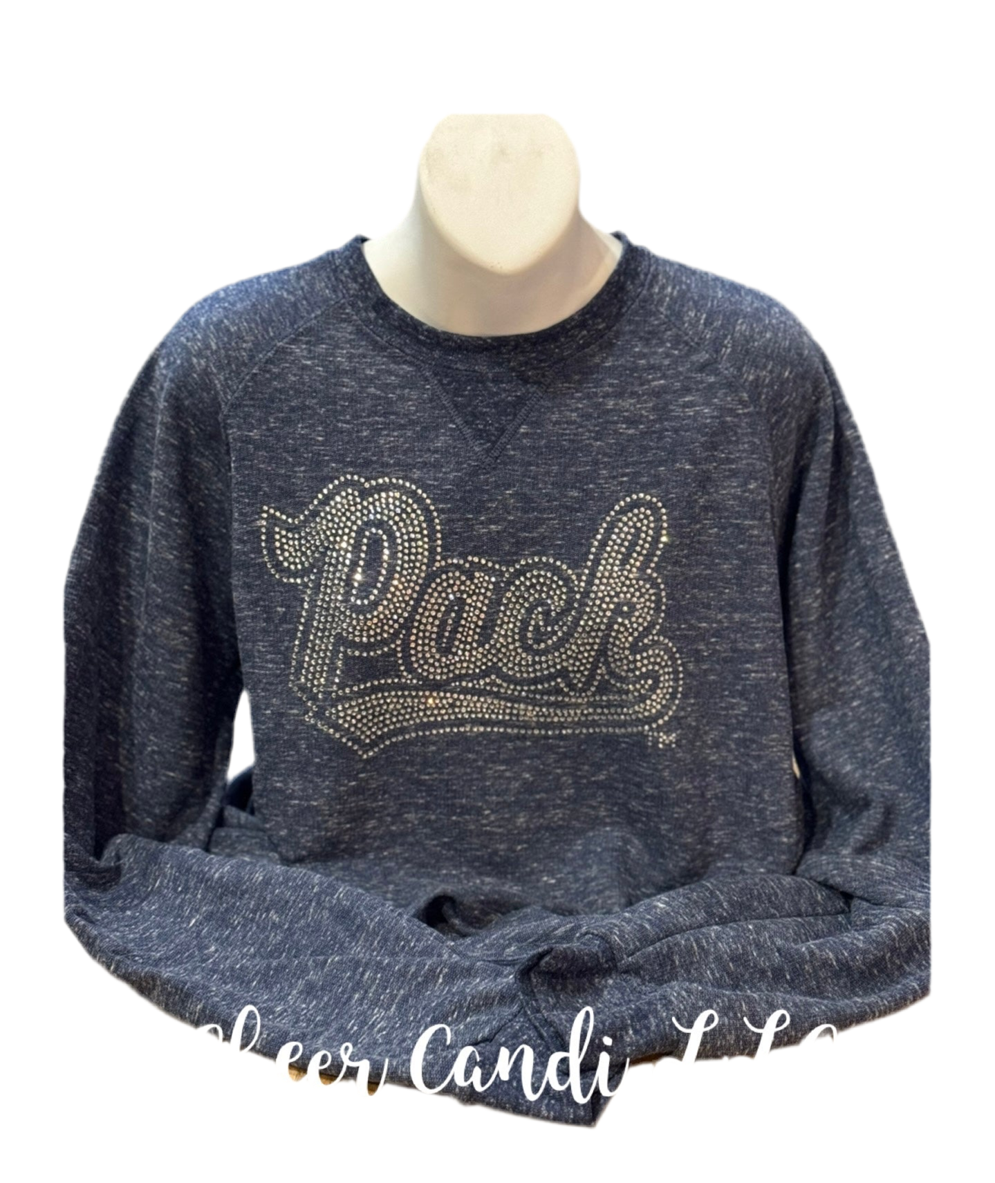French Terry Crew Neck Sweatshirt Nevada Rhinestone Logo