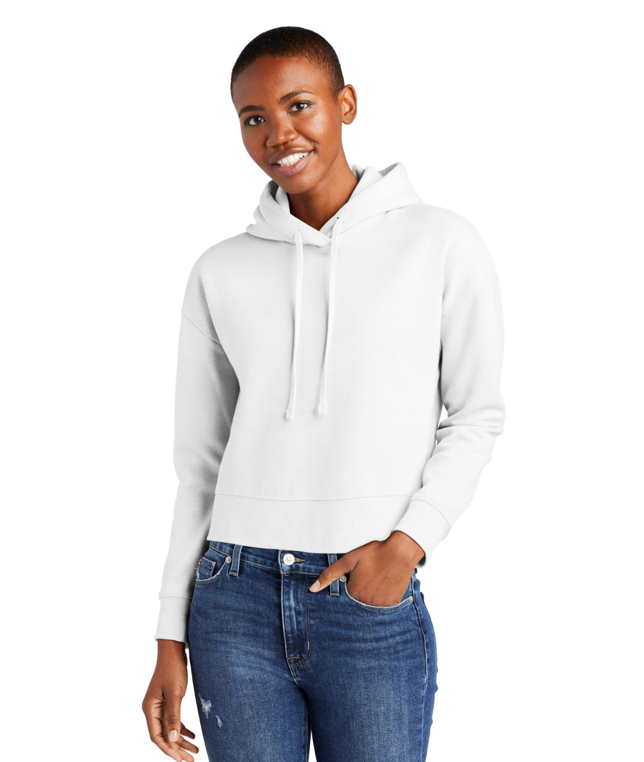 CROP Hoodie Rhinestone Logo front