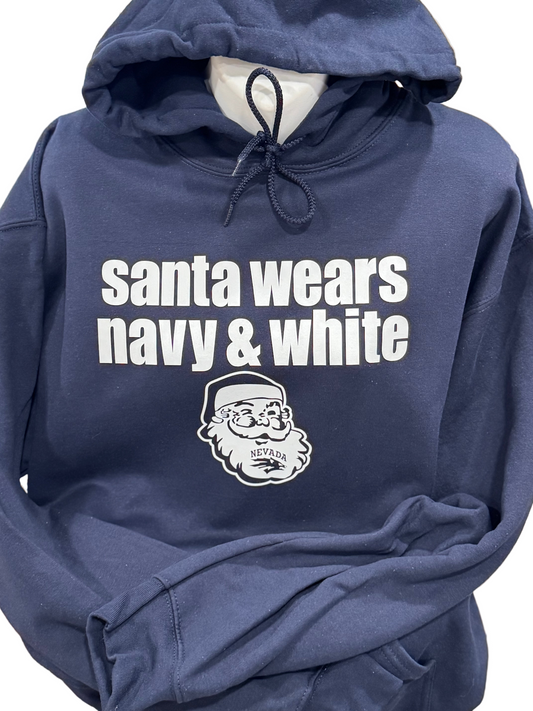 Unisex Hoodie Limited Edition Santa Wears Navy & White