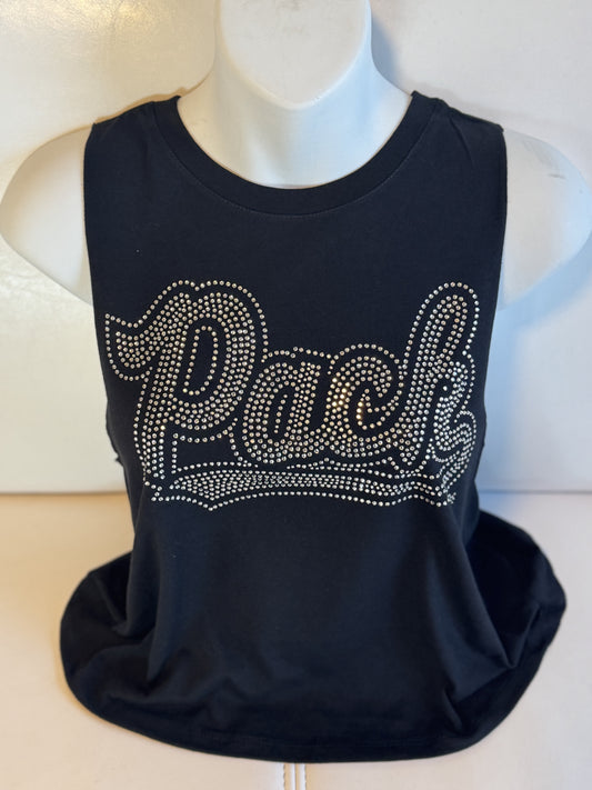 CROP Tank Rhinestone logo Front