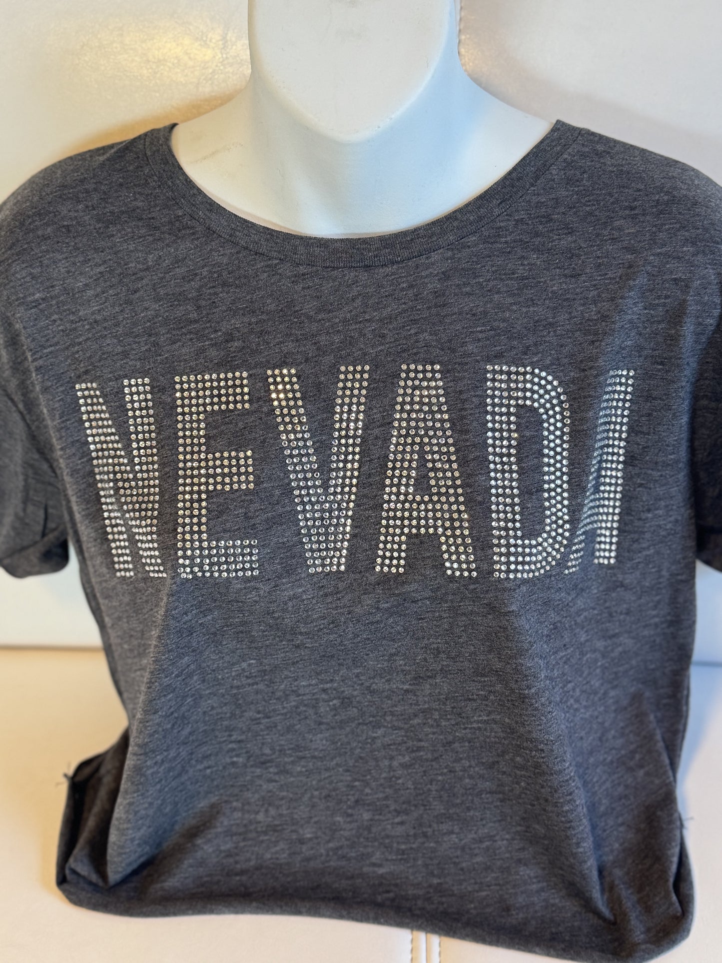 CROP Tee Nevada Rhinestone logo Front