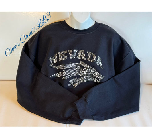 Crewneck Heavyweight Sweatshirt Rhinestone Logo front