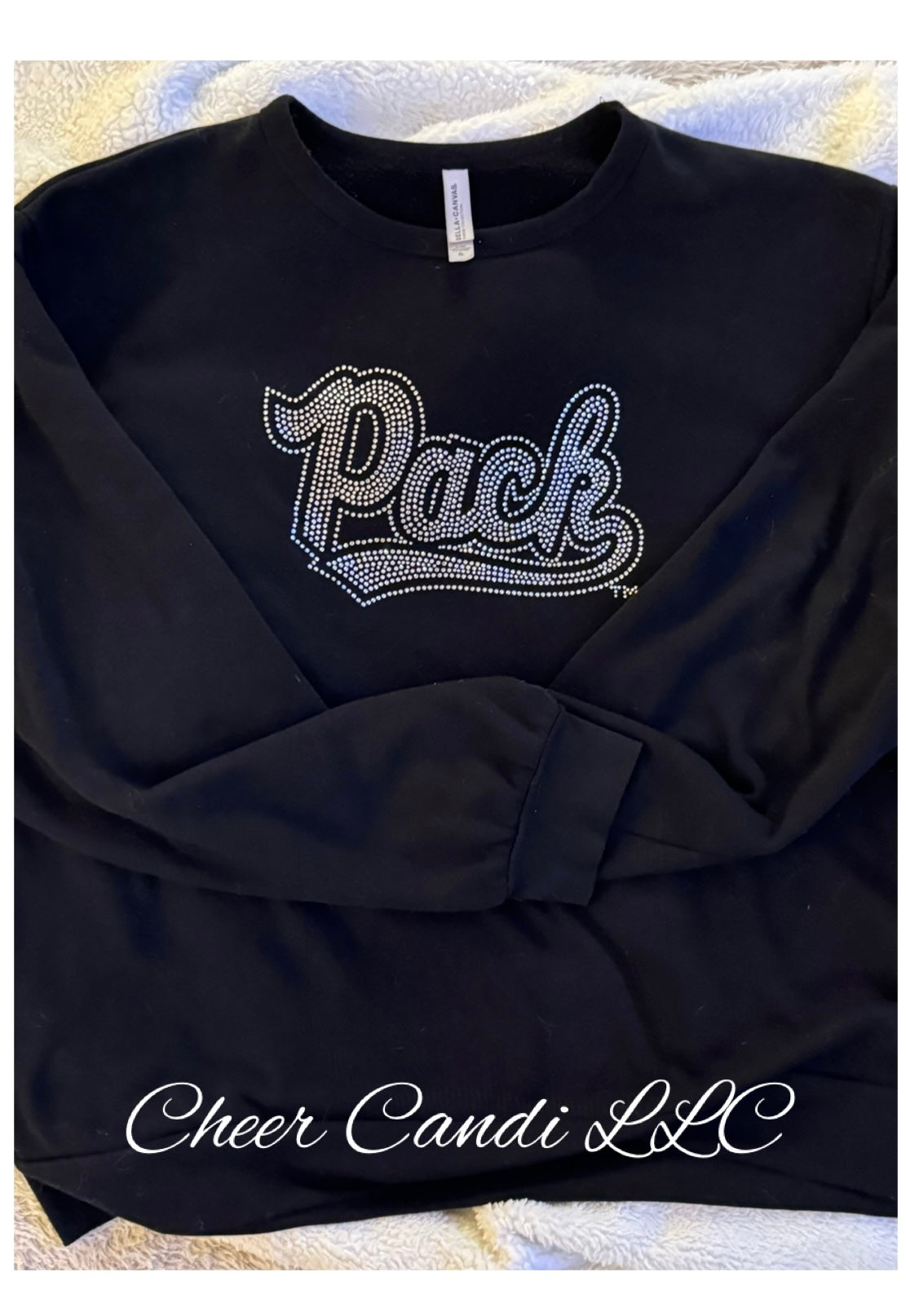 Crewneck Heavyweight Sweatshirt Rhinestone Logo front