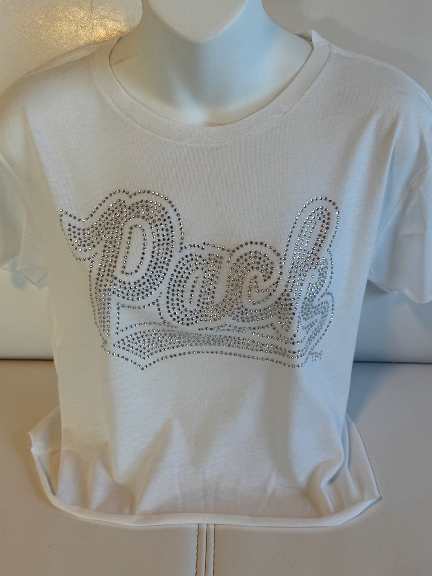 CROP Tee Nevada Rhinestone logo Front