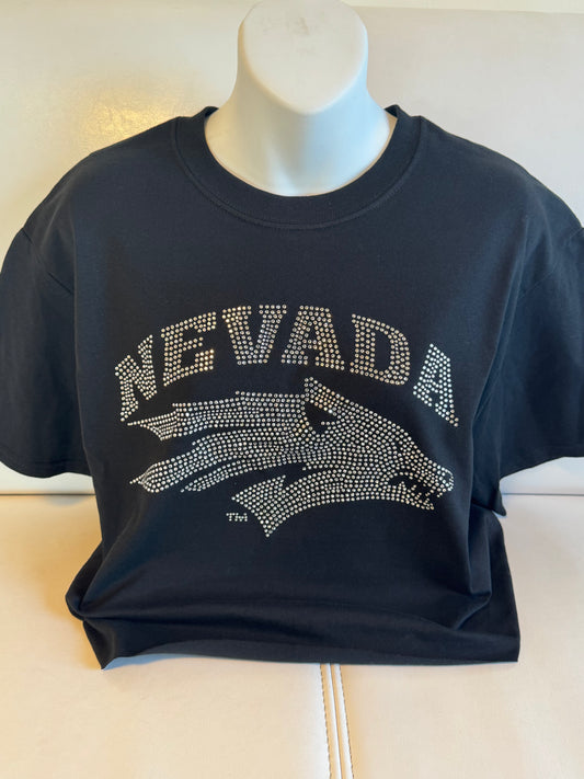 CROP Tee Nevada Rhinestone logo Front