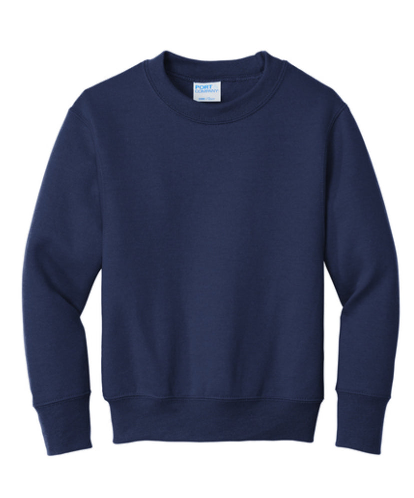 Navy Crewneck Sweatshirt with Rhinestone Logo Choice