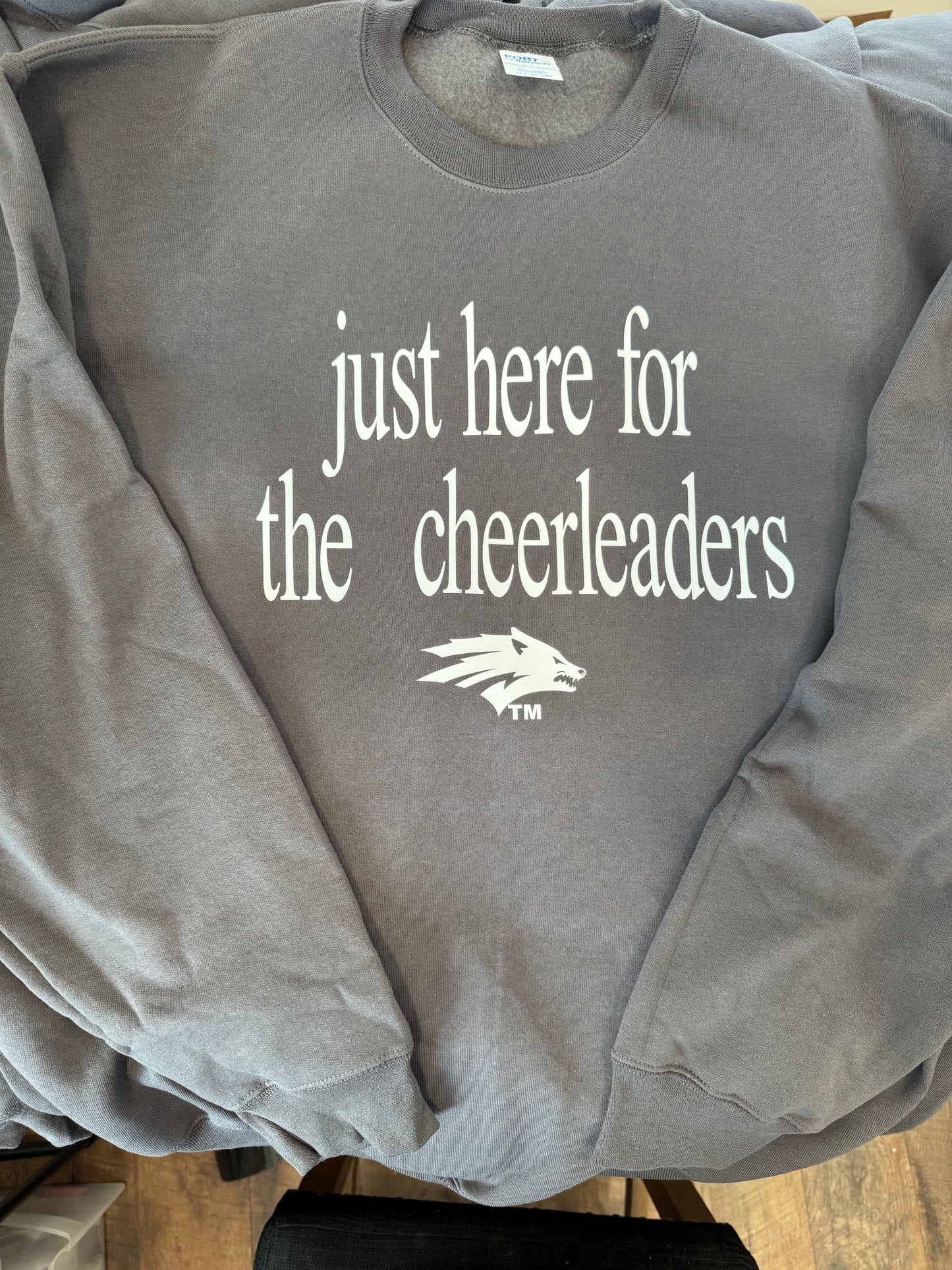Crewneck Heavyweight Sweatshirt just here for the cheerleaders